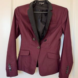 Express Women's Burgundy Plum Eggplant and Black Blazer size 0
